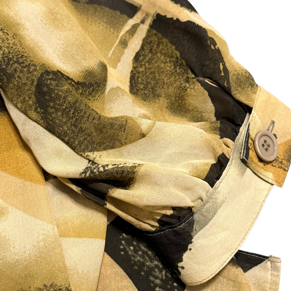 Serenade Womens Sheer Earthy Toned Single Button Blouse - Size Medium - Picture 7 of 7